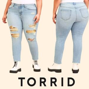 NEW Torrid High-Rise Straight Vintage Stretch Mid-Rise Sequin Backed Jean Sz 10R